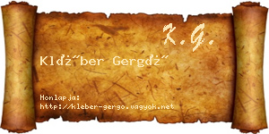 Kléber Gergő névjegykártya