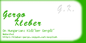 gergo kleber business card